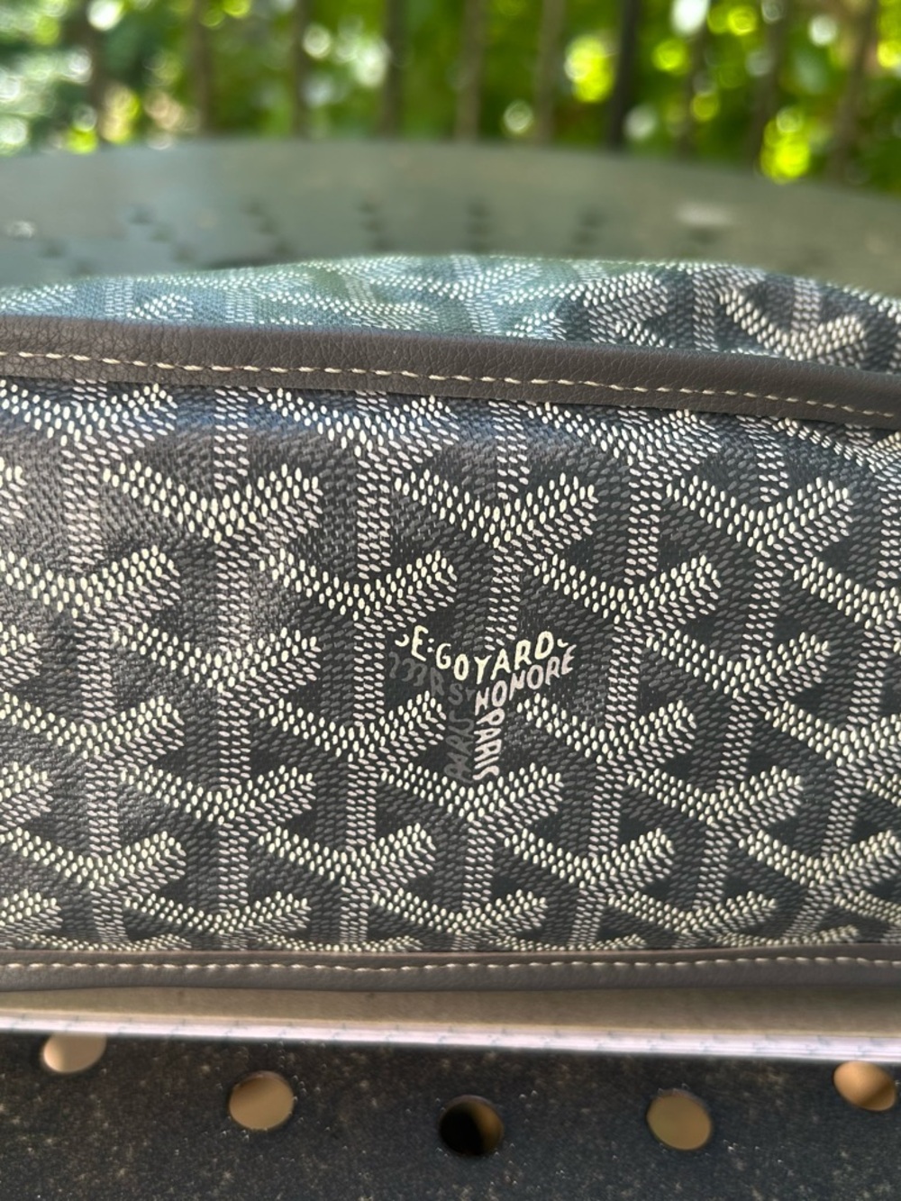 Goyard Anjou Mini Reversible Tote in Gray and White Goyardine and Gray Leather - Picture 5 of 16